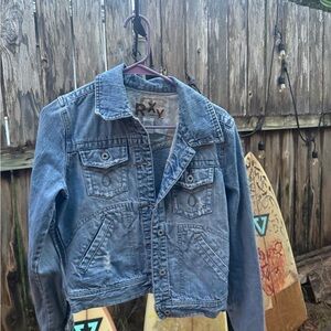 Vintage Y2K Roxy Women's Blue Denim Jacket